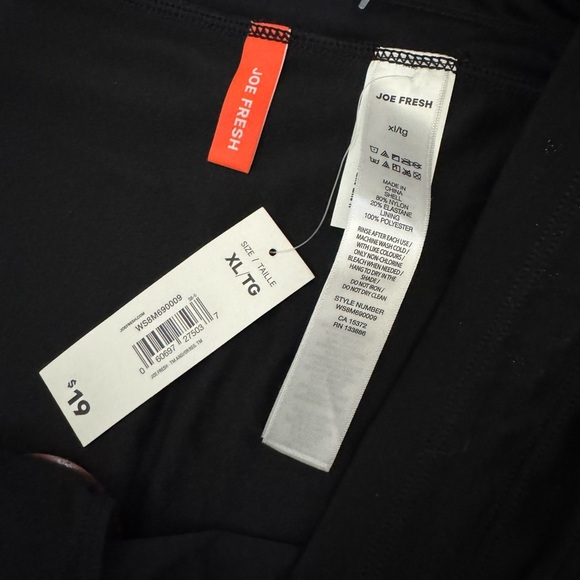 Women’s Joe Fresh NWT Black Swim Boy Short Bottoms Trunks Tie Waist Size XL - Picture 6 of 15